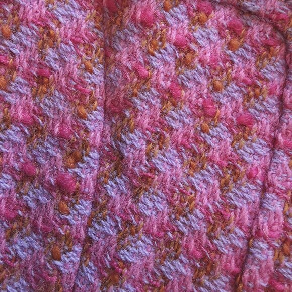 VINTAGE HAND STITCHED DOUBLE-BREASTED WOOL FEEL PINK COAT. WOMENS SMALL - Picture 7 of 16